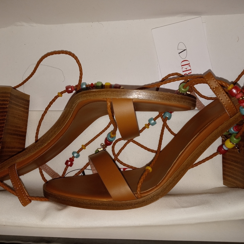 RED Wrap Leg Sandals